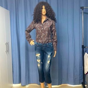Authentic Christian Dior Paisley Print Corduroy Shirt